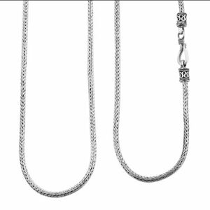 18.5 grams, Bali Tulang Naga, 3mm, 24 inch, Solid Sterling Silver Necklace